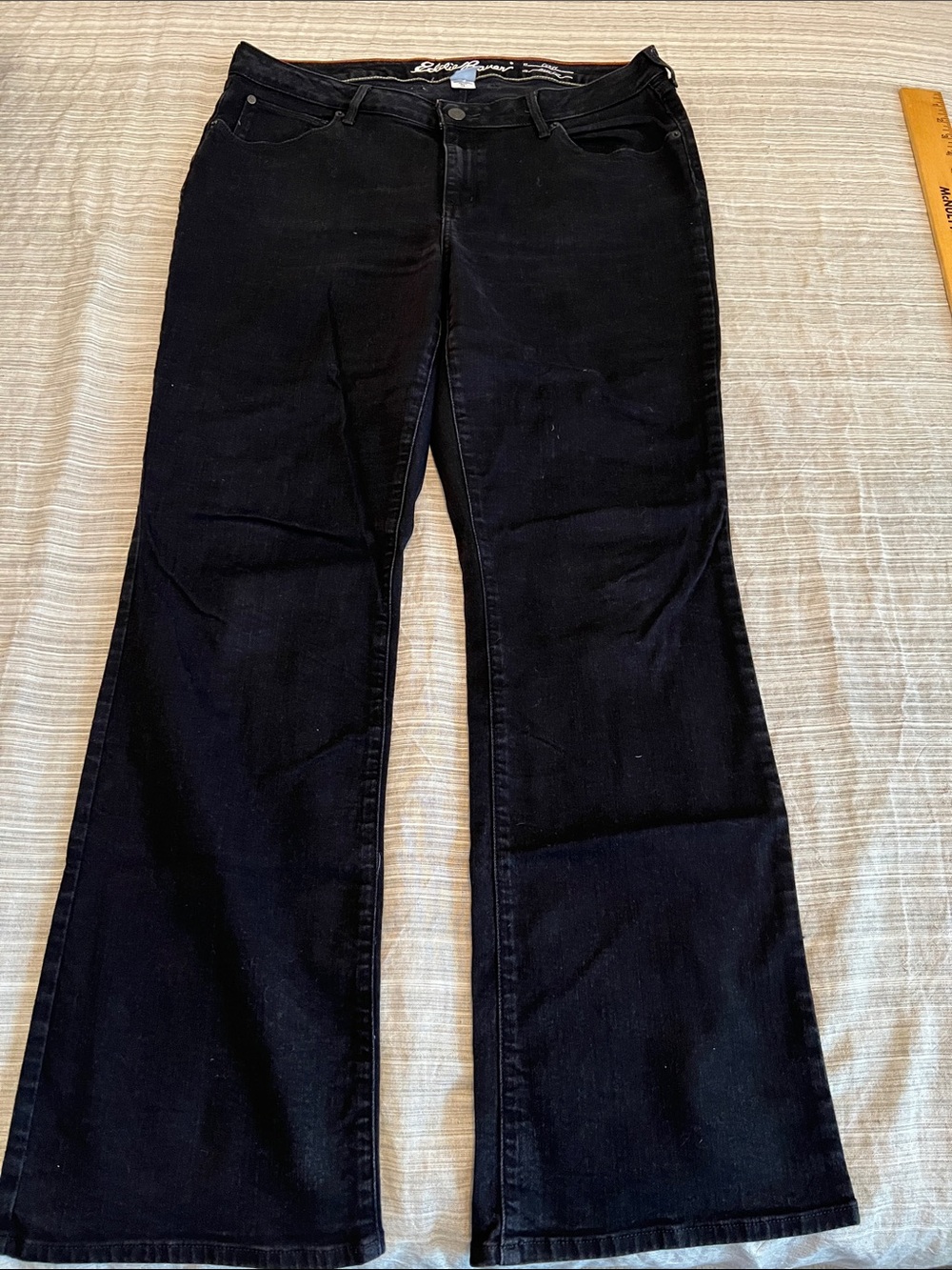 Eddie Bauer Curvy Boot Cut Black Denim Jeans